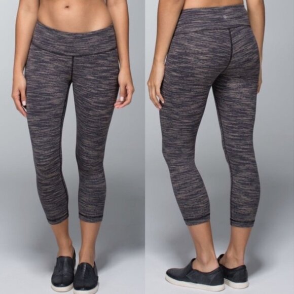 Lululemon Wunder Under Crop Space Black Cashew - Picture 2 of 14